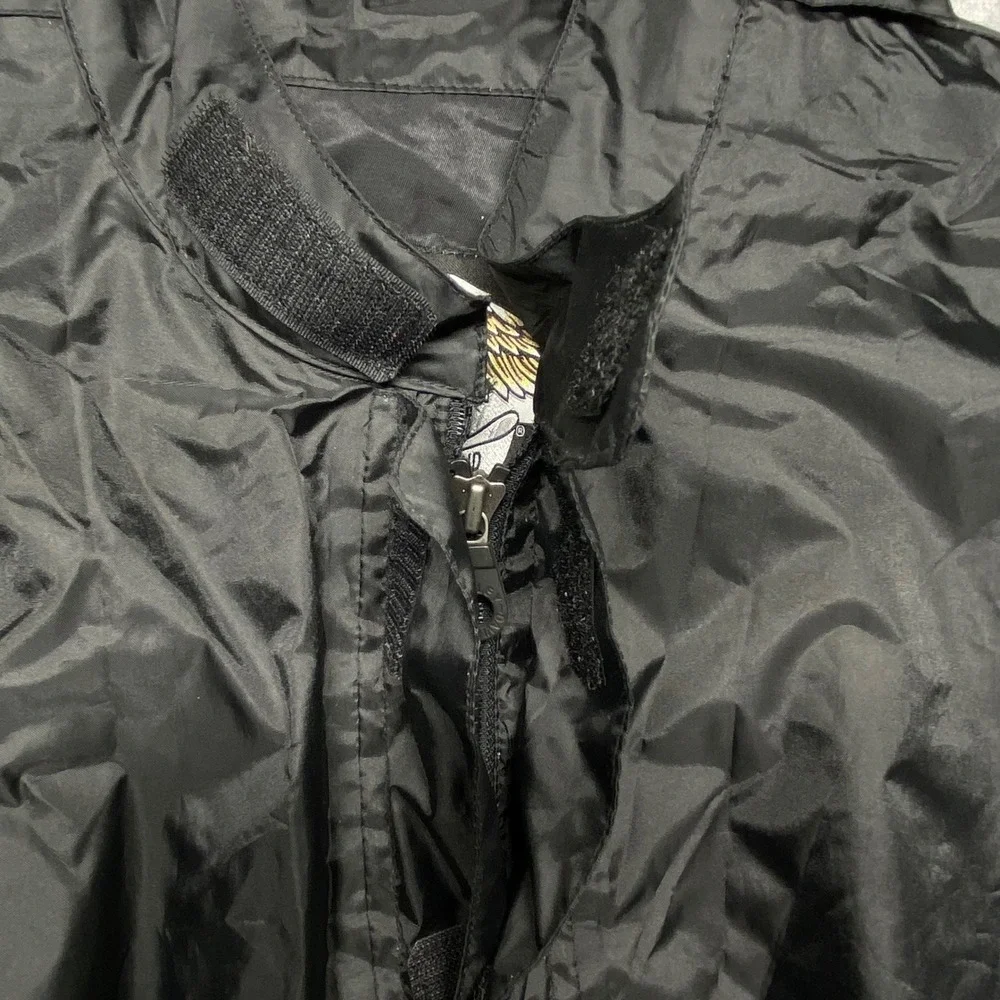 Harley Davidson Jacket Black L‎ Full Zip Nylon Lightweight Windbreaker Riding